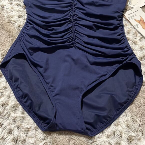 COCO REEF Contours V-Neck Underwire Tummy-Control One-Piece Swimsuit 34D - Picture 3 of 12